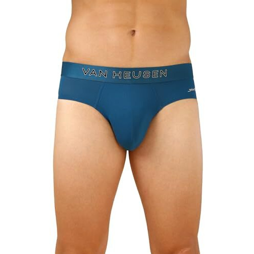 Van Heusen Men's Microfiber Classic Solid Briefs (Pack Of 1) (Ihibr1Amt40007_Blue_L_Moroccan Teal