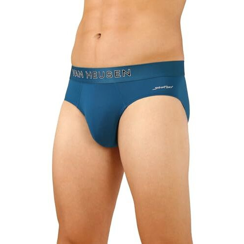 Van Heusen Men's Microfiber Classic Solid Briefs (Pack Of 1) (Ihibr1Amt40007_Blue_L_Moroccan Teal