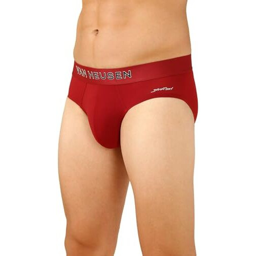 Van Heusen Men's Microfiber Classic Solid Briefs (Pack Of 1) (Ihibr1Asd40007_Red_L