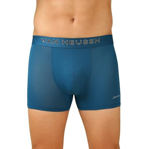 Van Heusen Men's Microfiber Classic Solid Trunks (Pack Of 1) (Ihitr1Amt40047_Blue_L_Moroccan Teal
