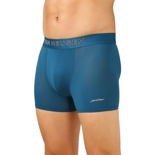 Van Heusen Men's Microfiber Classic Solid Trunks (Pack Of 1) (Ihitr1Amt40047_Blue_L_Moroccan Teal