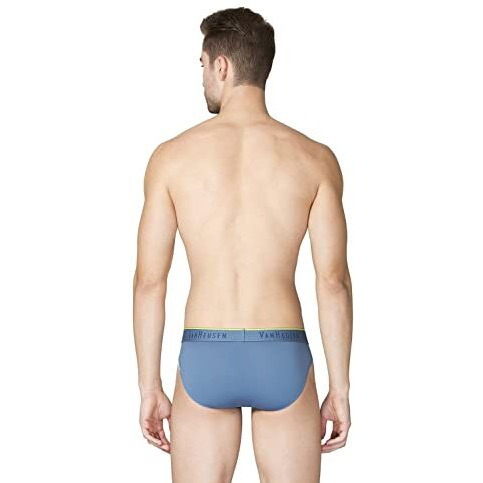 Van Heusen Men's 85% Polyamide, 15% Spandex Classic Regular Briefs (Pack Of 1) (Ihbr1Abu40005_Blue Grey_L)