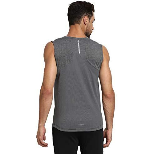Van Heusen Athleisure Men's Quick Dry Gym Vest (61082_Black_Large)