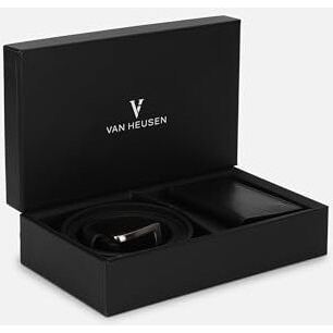 Van Heusen Leather_Mens__Belt & Card Holder Combo_(Vhblecomf100006_Black_L)