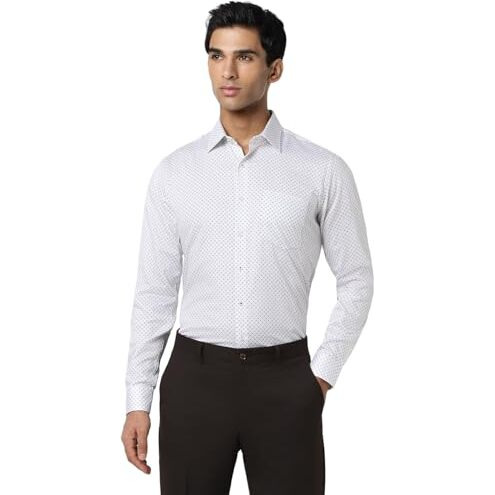 Van Heusen Men's Cotton Slim Fit Shirt (Vhsffslbo98383_White, 40