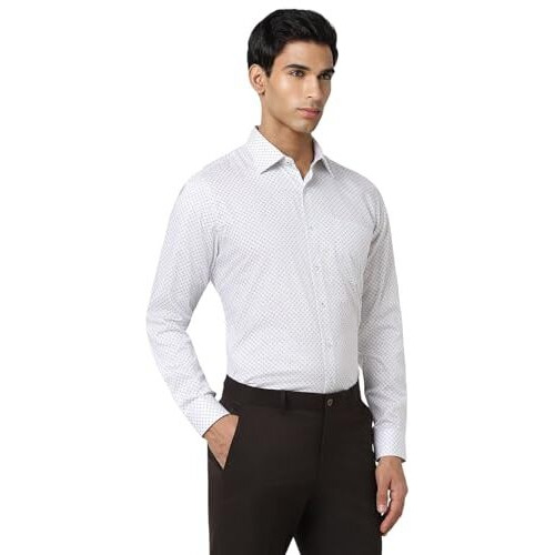 Van Heusen Men's Cotton Slim Fit Shirt (Vhsffslbo98383_White, 40