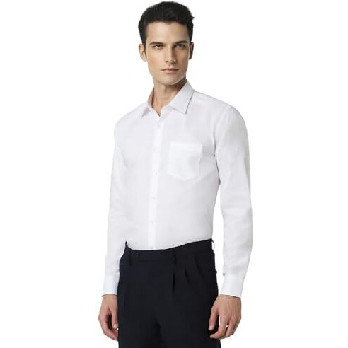 Van Heusen Cotton Men's Slim Fit Shirt (Vhsffslba14081_Ceramic White 42)