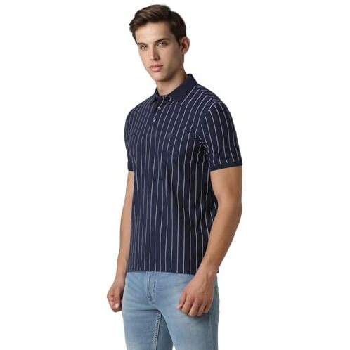 Van Heusen Men's Regular Fit T-Shirt (Vskpurgfz25244_Navy