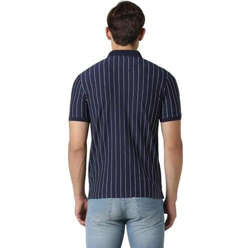 Van Heusen Men's Regular Fit T-Shirt (Vskpurgfz25244_Navy