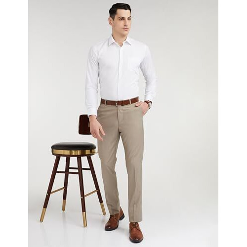 Van Heusen Cotton Men's Printed Slim Fit Formal Shirt (Vhsfbslb109718_White 40)