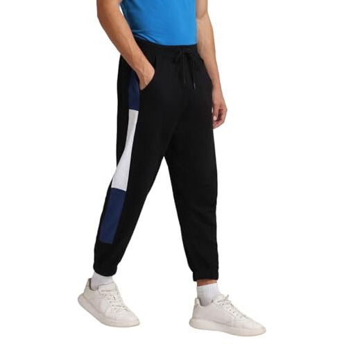 Nobero Zaedn Joggers Men's Solid Black Color Slim Fit Night Sleep Lounge Running Joggers Lower Wear Sweat Bottoms Track Pants Outfit For Mens Boys Casual Gym Sports Cotton-3Xl
