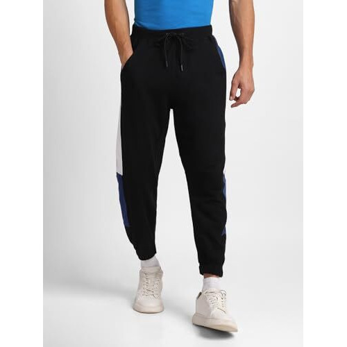 Nobero Zaedn Joggers Men's Solid Black Color Slim Fit Night Sleep Lounge Running Joggers Lower Wear Sweat Bottoms Track Pants Outfit For Mens Boys Casual Gym Sports Cotton-3Xl
