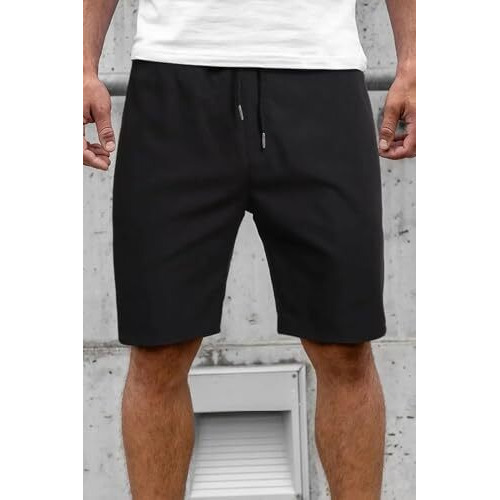 Nobero Men's Bermuda Shorts (1M-Bwsh-R0036-Bl_Black_M)