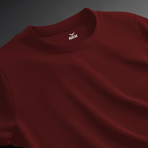 Nobero Men's Solid Oversized Fit T-Shirt (1M-Twts-R0039_Maroon
