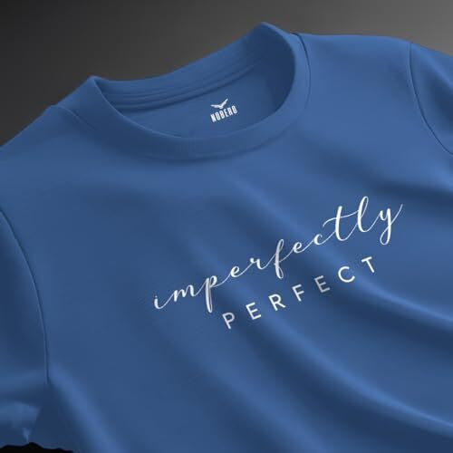 Nobero Men's Letter Print Regular Fit T-Shirt (1M-Twts-C0252-Mn_Marine L)