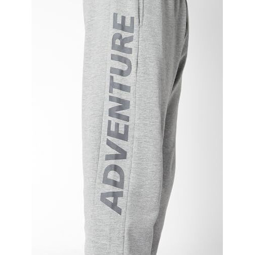 Nobero Men's Relaxed Fit Track Pants (1M-Bwjg-R0089_Grey Melange