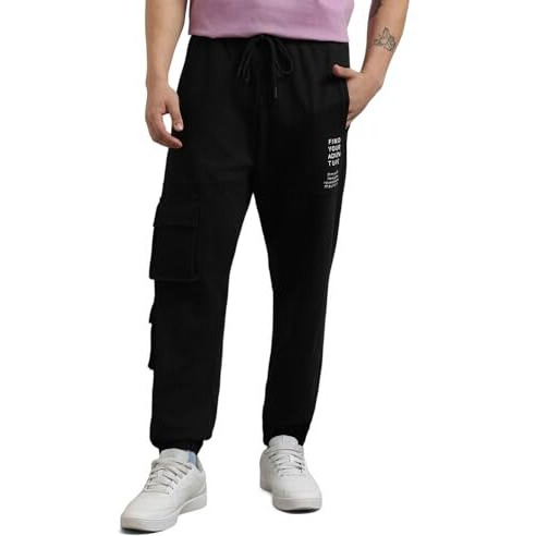 Nobero Men's Relaxed Sweatpants (1M-Bwjg-R0113_Black