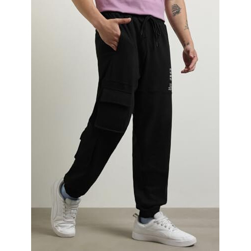 Nobero Men's Relaxed Sweatpants (1M-Bwjg-R0113_Black