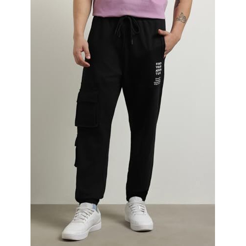 Nobero Men's Relaxed Sweatpants (1M-Bwjg-R0113_Black