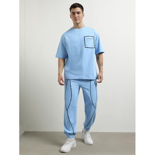 Nobero Men Solid T-Shirt With Joggers