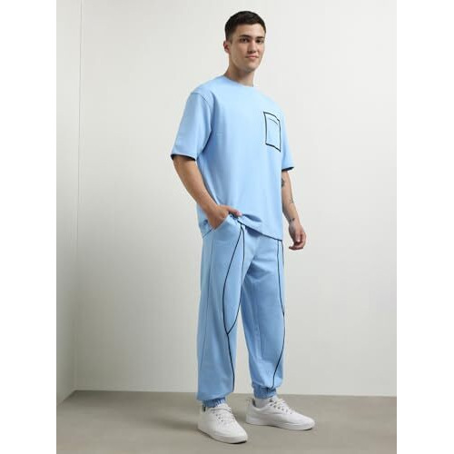 Nobero Men Solid T-Shirt With Joggers