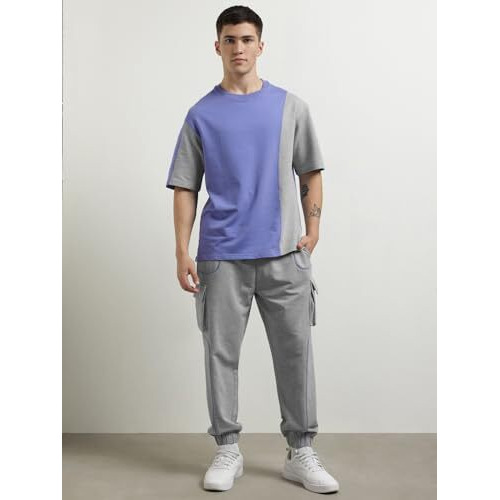 Nobero Men Colorblock T-Shirt With Joggers