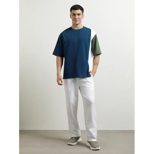 Nobero Men Colorblock T-Shirt With Joggers