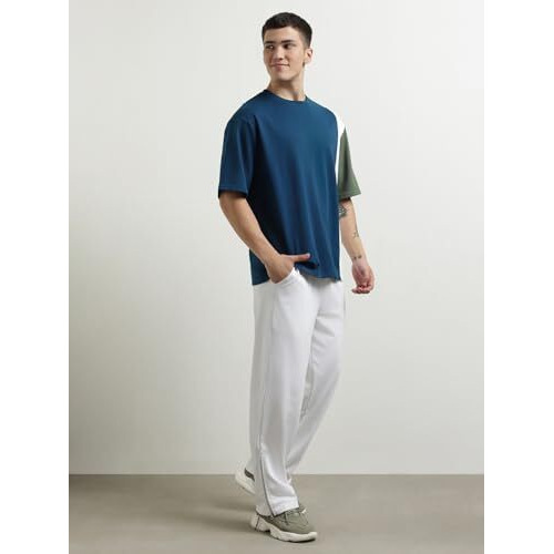 Nobero Men Colorblock T-Shirt With Joggers