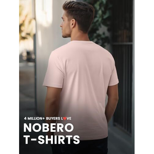 Nobero Men's Graphic Print Regular Fit T-Shirt (1M-Twts-C0723_Blush