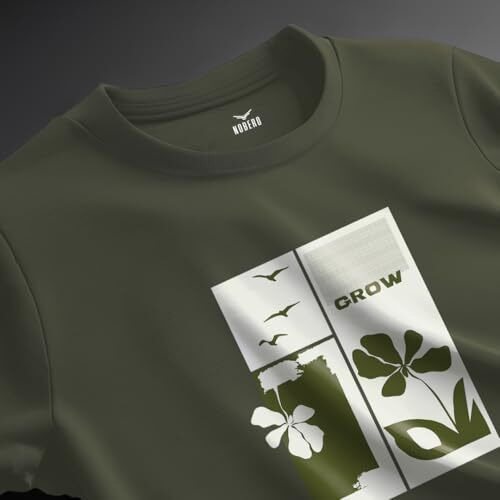 Nobero Men's Regular Fit T-Shirt (1M-Twts-C0693_Olive Green