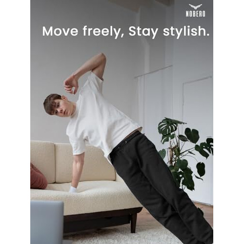 Nobero Men's Regular Sweatpants (1M-Bwjg-R0149_Black