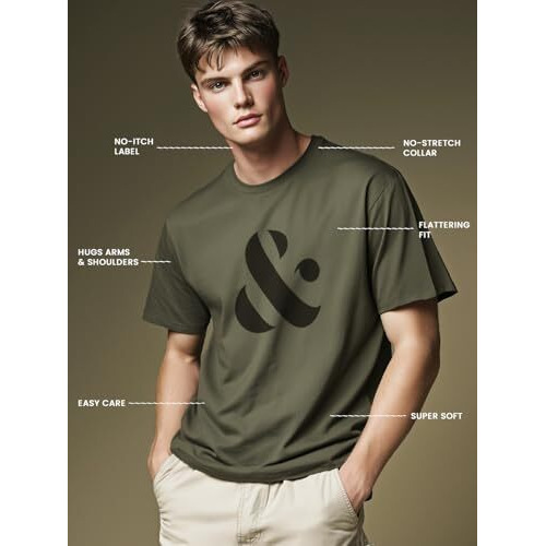 Nobero Men's Graphic Printed Regular Fit T-Shirt (1M-Twts-C0948-216X_Marine / Olive Green/Grey Melange