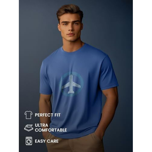 Nobero Men's Graphic Printed Regular Fit T-Shirt (1M-Twts-C0948-216X_Marine / Olive Green/Grey Melange