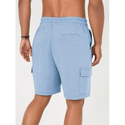 Nobero Men's Cargo Shorts (1M-Bwsh-R0082_Powder Blue