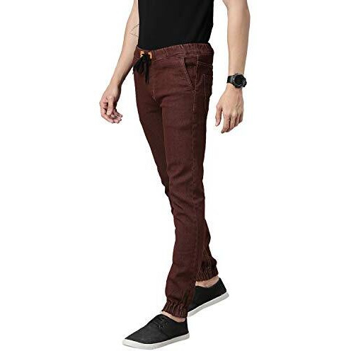 Urbano Fashion Men's Brown Slim Fit Washed Jogger Jeans Stretchable (Eps700Jogger-Brown-40)