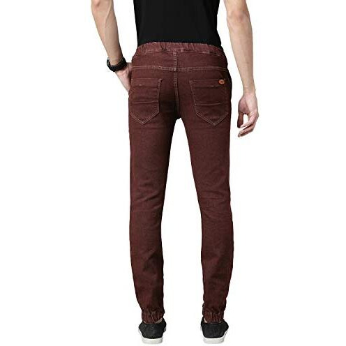 Urbano Fashion Men's Brown Slim Fit Washed Jogger Jeans Stretchable (Eps700Jogger-Brown-40)