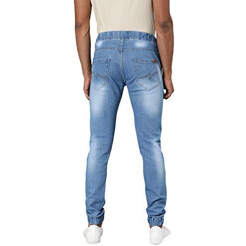 Urbano Fashion Men's Light Blue Slim Fit Washed Jogger Jeans Stretchable (Hpsjoggerkhathr-Lblue-36)