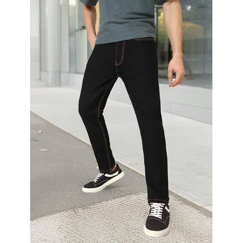 Urbano Fashion Men's Slim Jeans (Nwibnhps-12-Jetblack-36_Jet Black