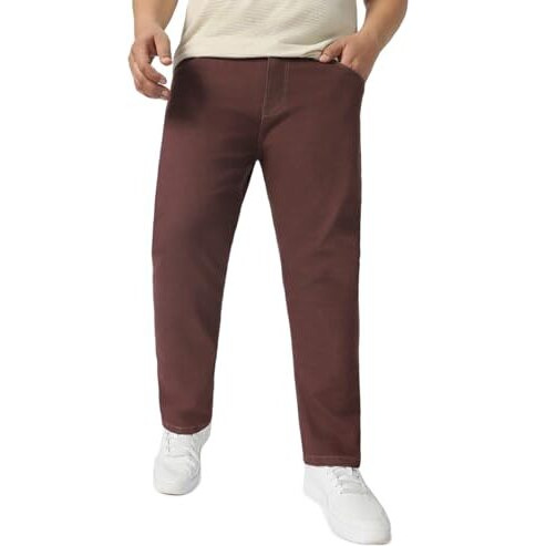Urbano Plus Men's Brown Regular Fit Denim Jeans Stretchable (Plusaveps700P-Brown-44)