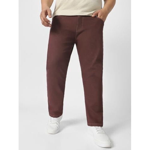 Urbano Plus Men's Brown Regular Fit Denim Jeans Stretchable (Plusaveps700P-Brown-44)