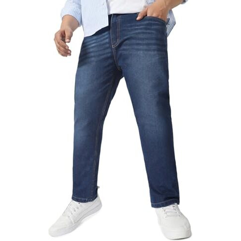 Urbano Plus Men's Blue Regular Fit Denim Jeans Stretchable (Plusavwhskrwhip-Mblu-44)
