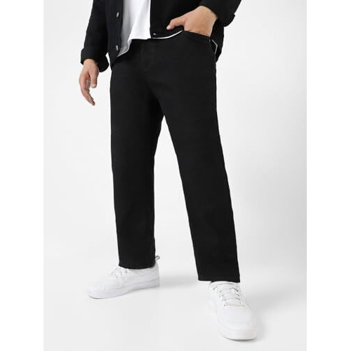 Urbano Plus Men's Black Regular Fit Denim Jeans Stretchable (Plushpsp-Black-44)