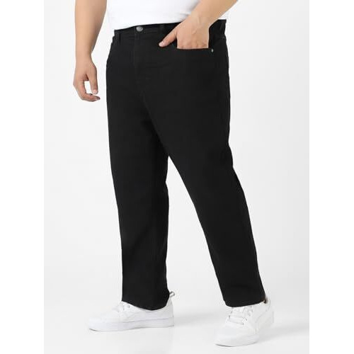 Urbano Plus Men's Black Regular Fit Denim Jeans Stretchable (Plushpsp-Black-44)