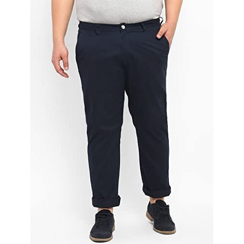 Urbano Plus Men's Dark Blue Cotton Light Weight Non-Stretch Regular Fit Casual Trouserss (Plusepnchinop-22-Navy-44)