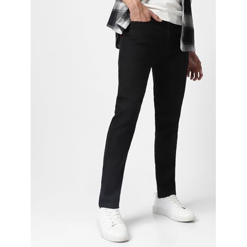 Urbano Fashion Men's Slim Mid Rise Jeans (Hps-Black-40-02_Black