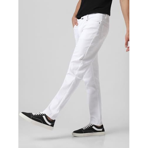 Urbano Fashion White Slim Fit Stretch Jeans For Men (Jeans-White-Uf-34-01)