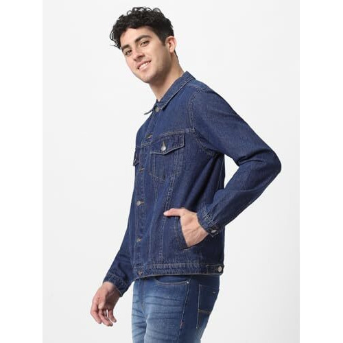 Urbano Fashion Men's Regular Jacket (Jakt-Denim-Mblue-L_Blue