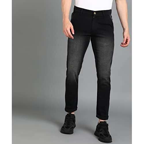 Urbano Fashion Men's Black Slim Fit Washed Jeans Stretchable (Epssprjean-Black-34)