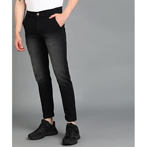 Urbano Fashion Men's Black Slim Fit Washed Jeans Stretchable (Epssprjean-Black-34)