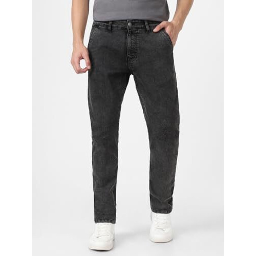 Urbano Fashion Men's Black Slim Fit Washed Jeans Stretchable (Epstowljean-Black-34)